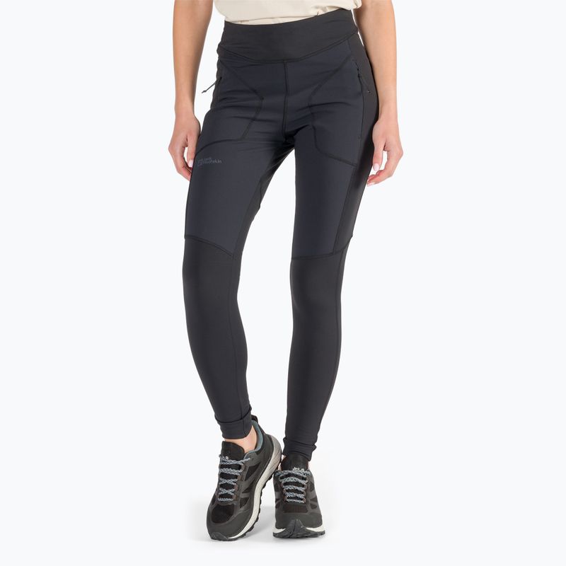 Легінси жіночі Jack Wolfskin Salmaser Tights чорні 1507781_6000_005