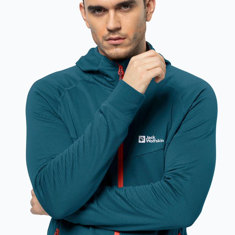 Флісова кофта чоловіча Jack Wolfskin Hydro Grid Hooded FZ блакитна 1710002 3