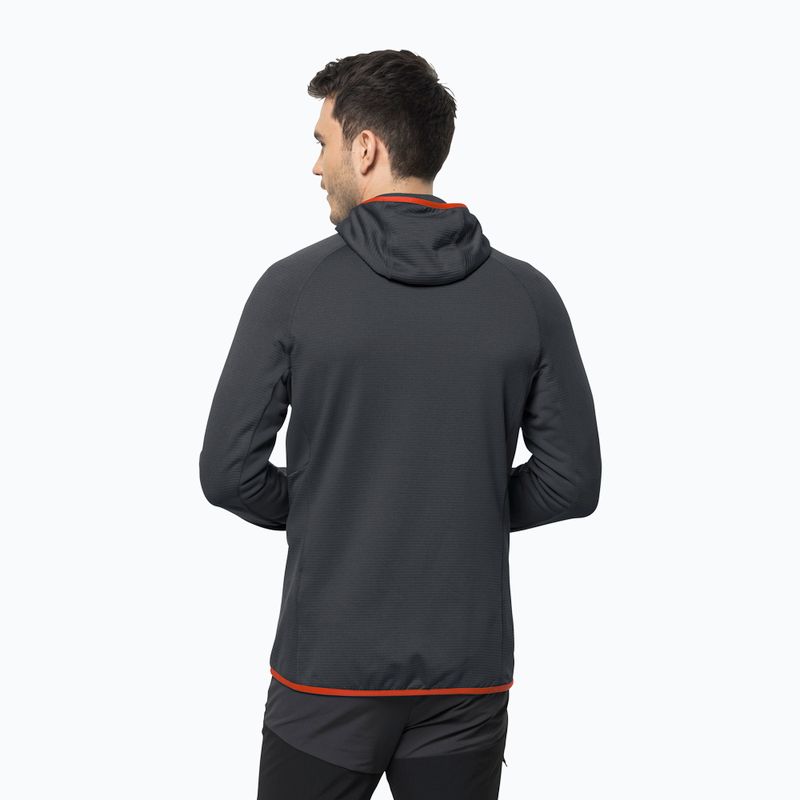 Флісова кофта чоловіча Jack Wolfskin Hydro Grid Hooded FZ сіра 1710002 2
