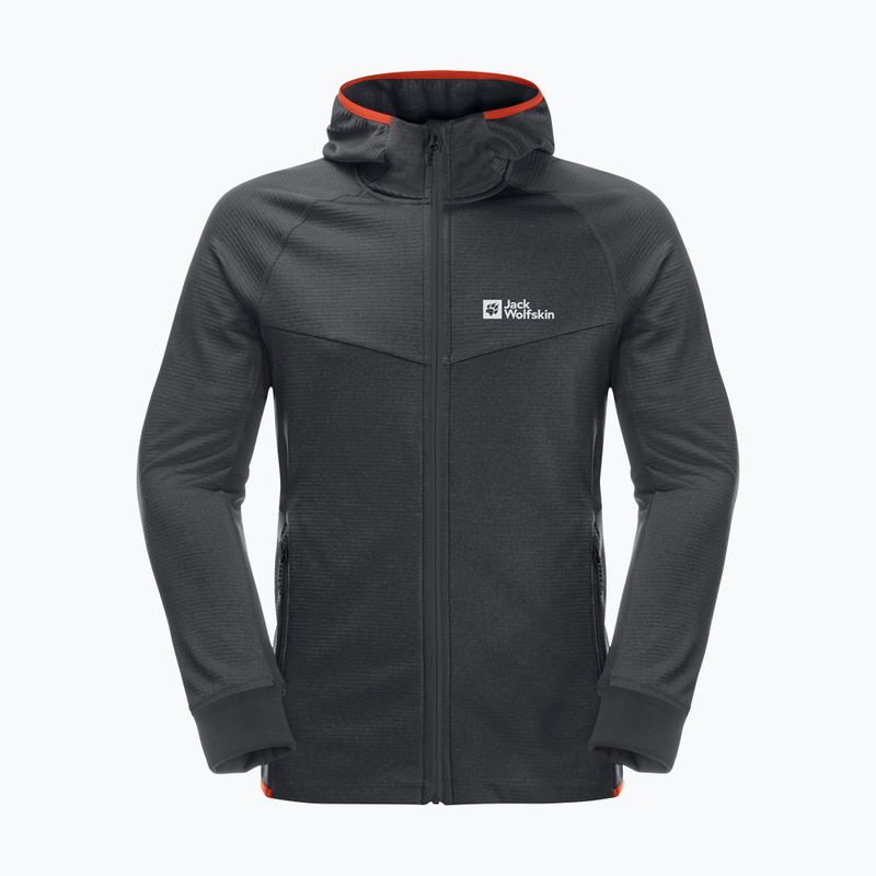 Флісова кофта чоловіча Jack Wolfskin Hydro Grid Hooded FZ сіра 1710002 6