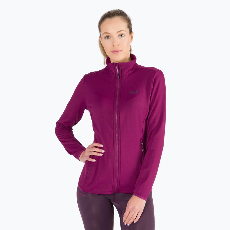Флісова кофта жіноча Jack Wolfskin Peak Grid Fleece фіолетова 1710351