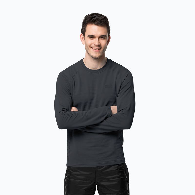 Футболка трекінговаa longsleeve męska Jack Wolfskin Infinite LS графіт 1808311