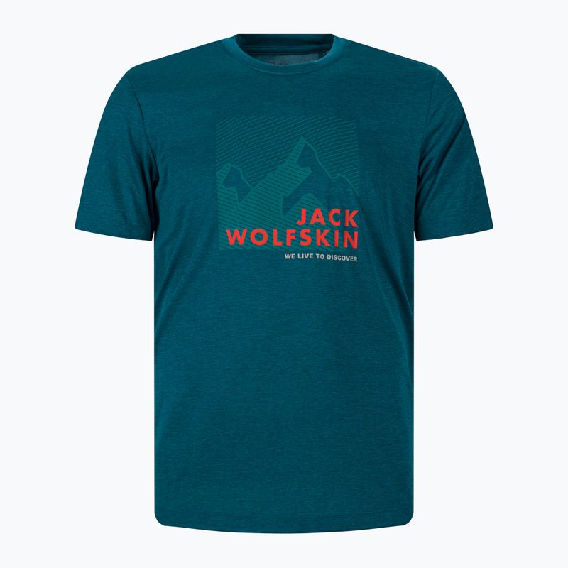 Футболка трекінгова чоловіча Jack Wolfskin Hiking Graphic блакитна 1808761_4133 4