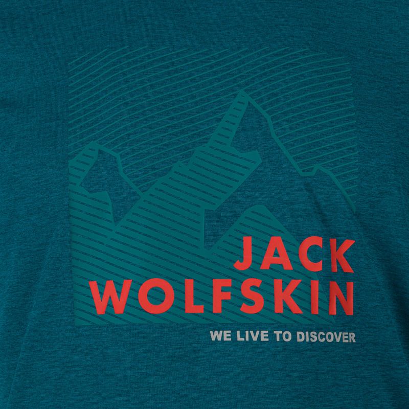 Футболка трекінгова чоловіча Jack Wolfskin Hiking Graphic блакитна 1808761_4133 6