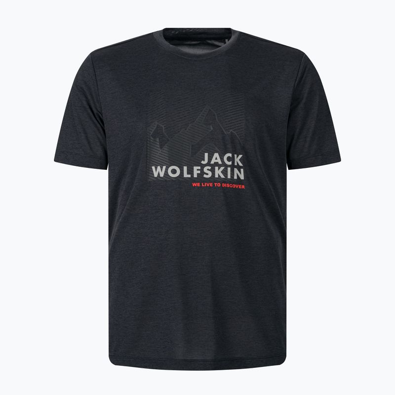 Футболка трекінгова чоловіча Jack Wolfskin Hiking Graphic сіра 1808761_6230 4