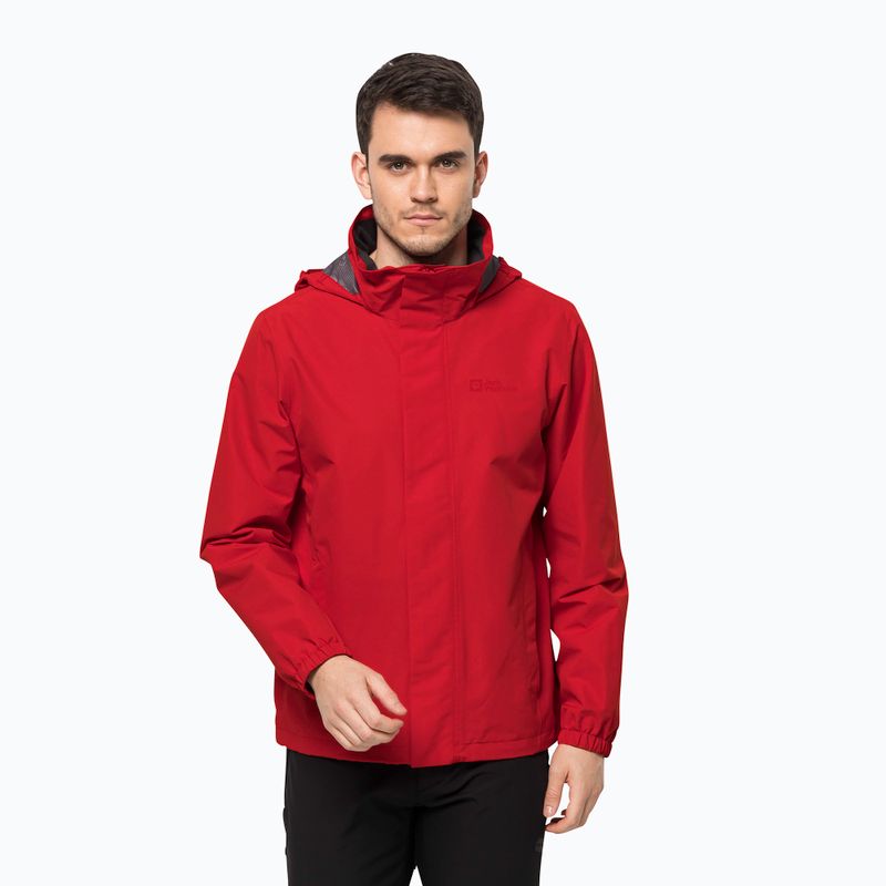 Куртка дощовик чоловіча Jack Wolfskin Stormy Point 2L червона 1111142