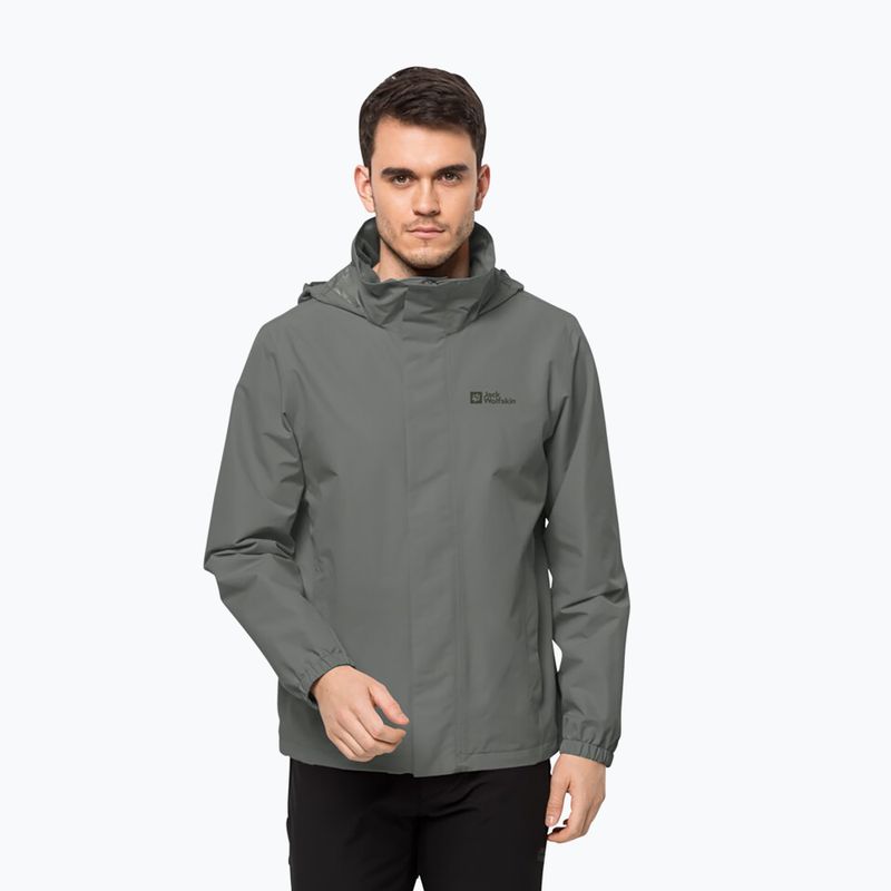 Куртка дощовик чоловіча Jack Wolfskin Stormy Point 2L зелена 1111142