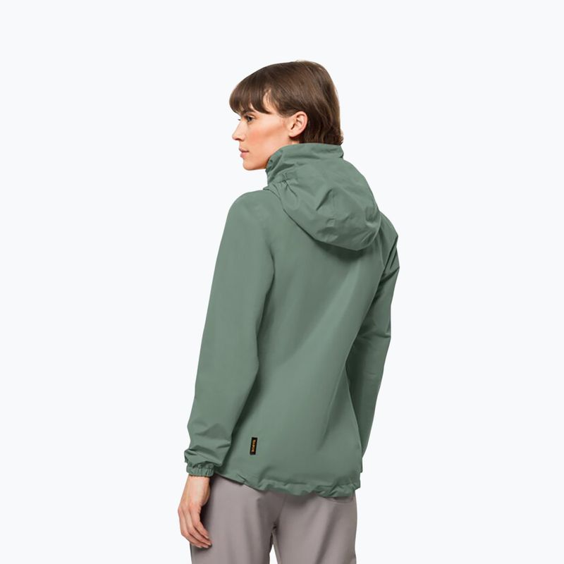 Куртка дощовик жіноча Jack Wolfskin Stormy Point 2L зелена 1111202 2
