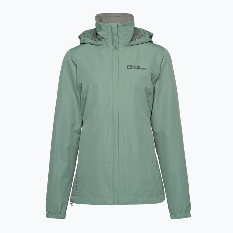 Куртка дощовик жіноча Jack Wolfskin Stormy Point 2L зелена 1111202 6