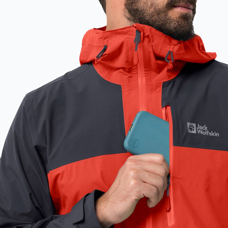 Куртка дощовик чоловіча Jack Wolfskin Go Hike червона 1114051 3