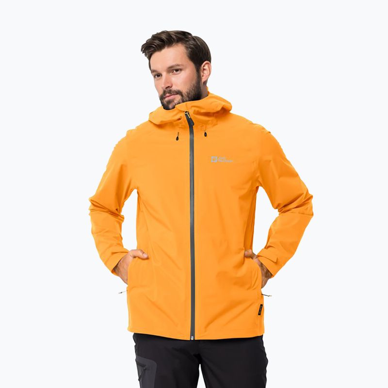 Куртка дощовик чоловіча Jack Wolfskin Highest Peak помаранчева 1115131_3087_005