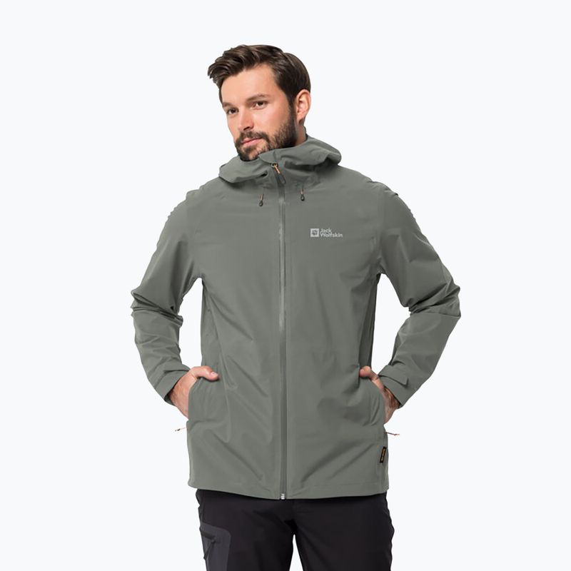 Куртка дощовик чоловіча Jack Wolfskin Highest Peak зелена 1115131_4143_005