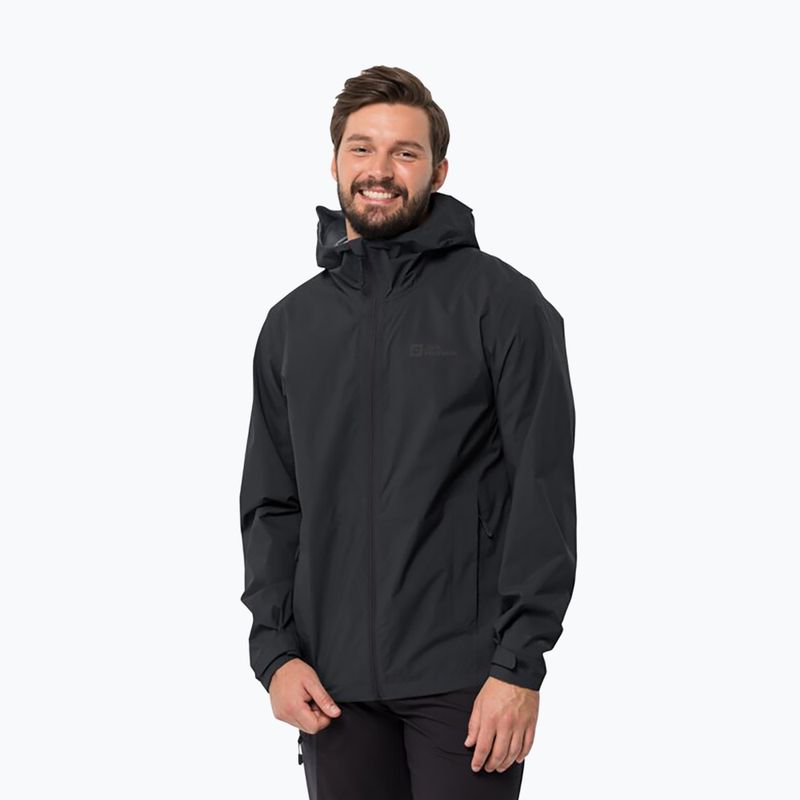 Куртка дощовик чоловіча Jack Wolfskin Elsberg 2.5L чорна 1115881_6000_003