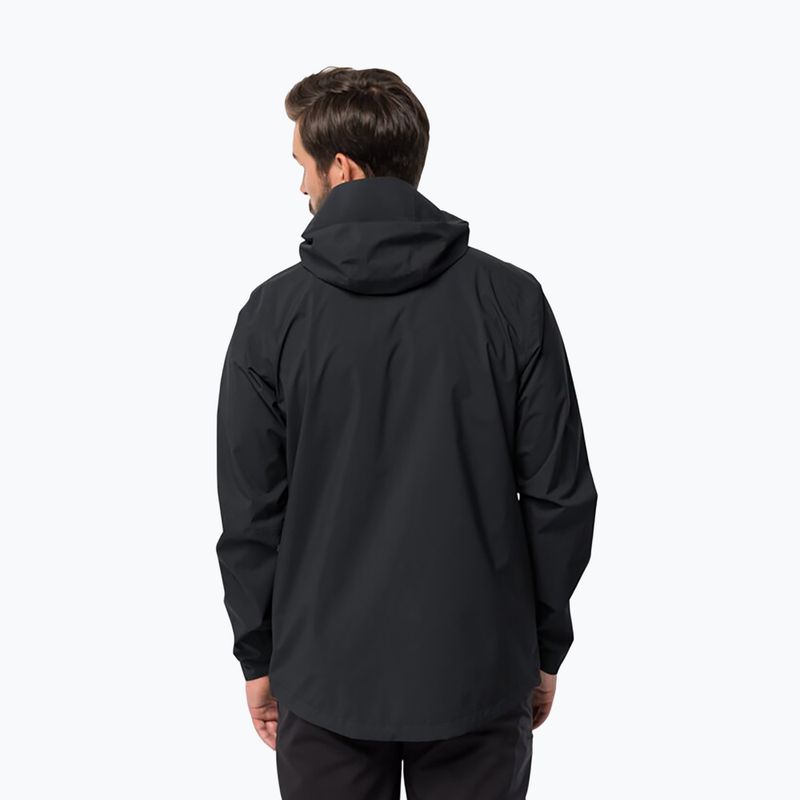 Куртка дощовик чоловіча Jack Wolfskin Elsberg 2.5L чорна 1115881_6000_003 2