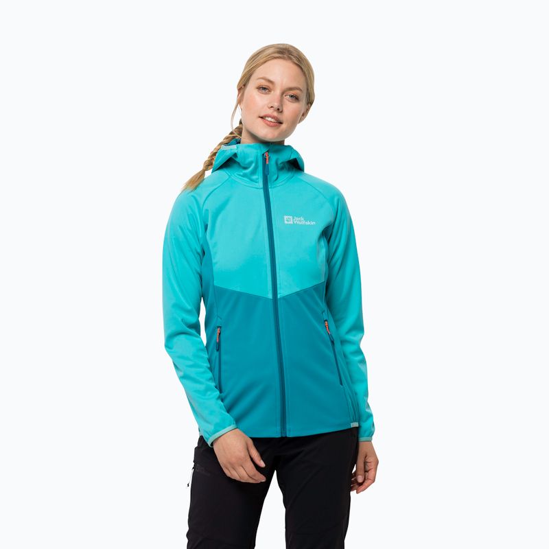 Куртка софтшел жіноча Jack Wolfskin Go Hike Softshell блакитна 1306862