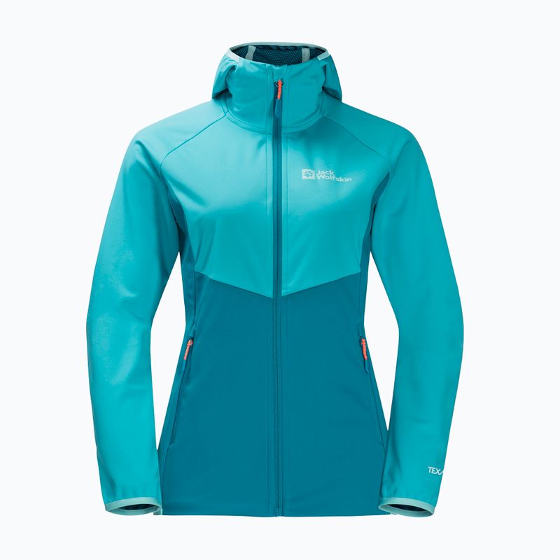 Куртка софтшел жіноча Jack Wolfskin Go Hike Softshell блакитна 1306862 4