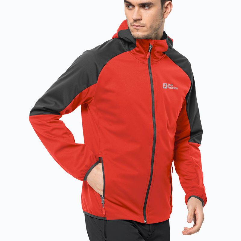 Куртка софтшел чоловіча Jack Wolfskin Feldberg Hoody червона 1306922 4