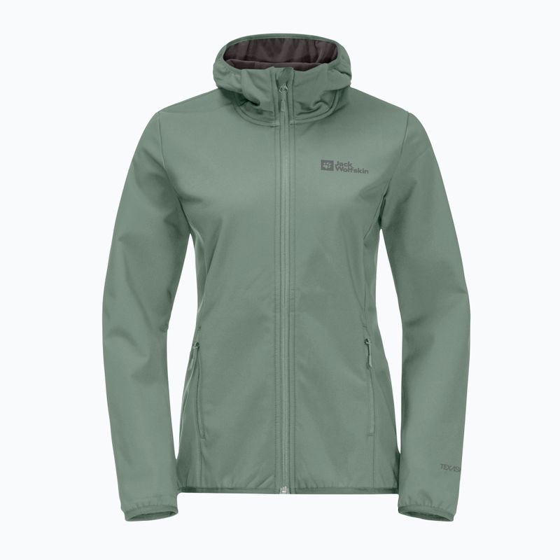 Куртка софтшел жіноча Jack Wolfskin Bornberg Hoody зелена 1307691 4