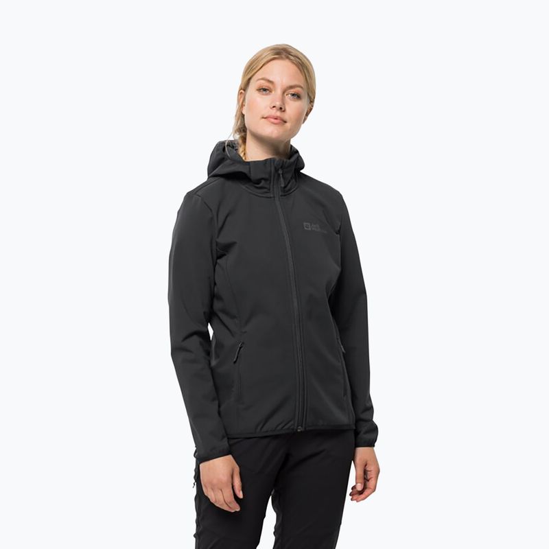 Куртка софтшел жіноча Jack Wolfskin Bornberg Hoody чорна 1307691