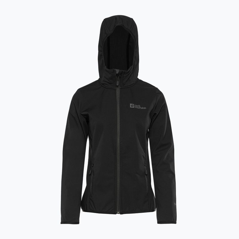 Куртка софтшел жіноча Jack Wolfskin Bornberg Hoody чорна 1307691 4