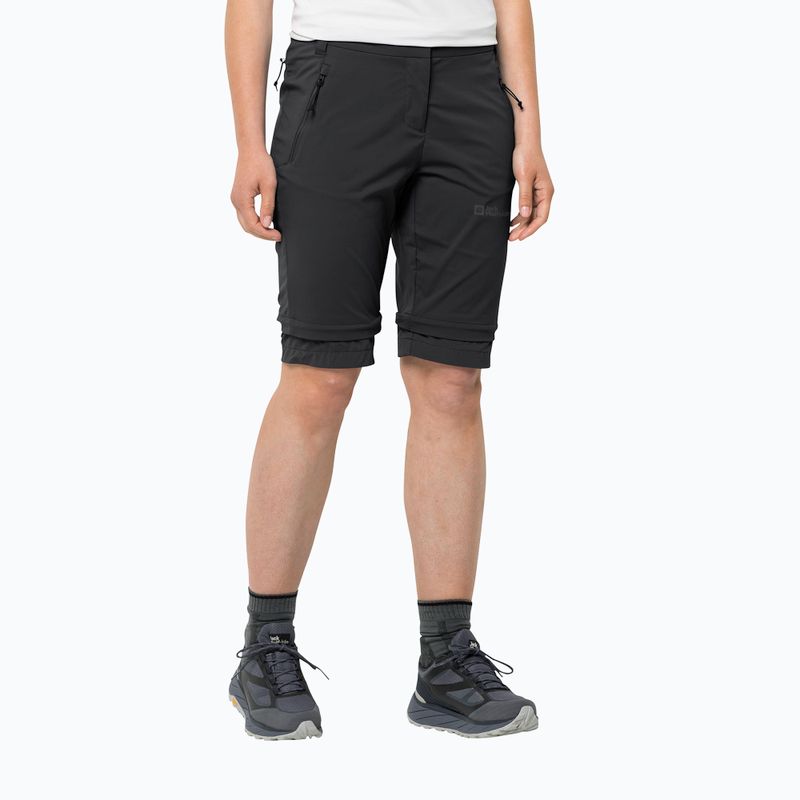 Штани софтшел жіночі Jack Wolfskin Glastal Zip Off чорні 1508151_6000_042 3