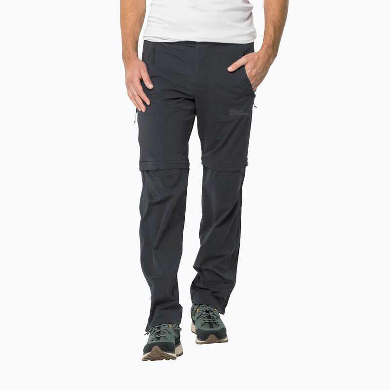 Штани софтшел чоловічі Jack Wolfskin Glastal Zip Away сірі 1508301