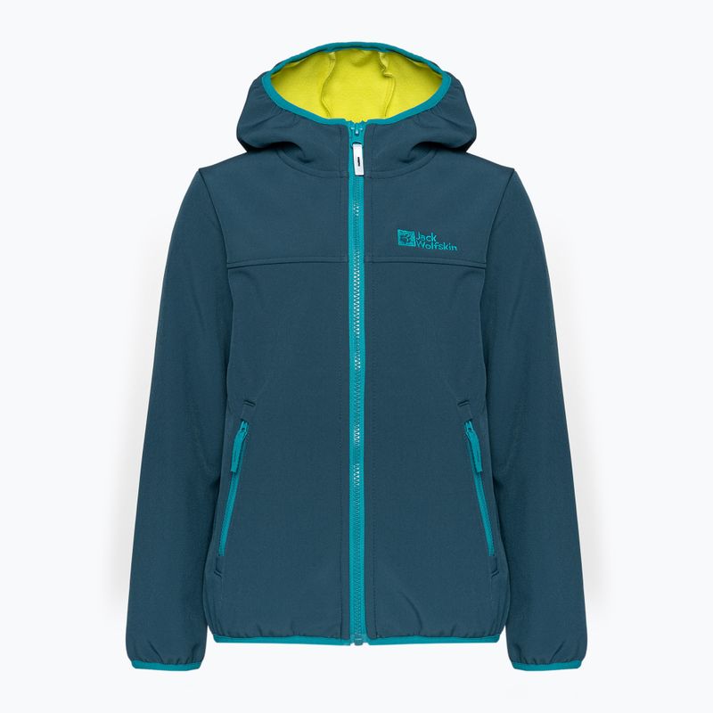 Куртка софтшел дитяча Jack Wolfskin Fourwinds Jacket Kids синя 1608011