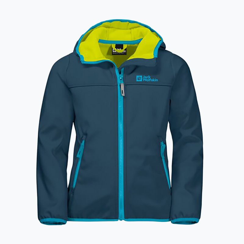 Куртка софтшел дитяча Jack Wolfskin Fourwinds Jacket Kids синя 1608011 4