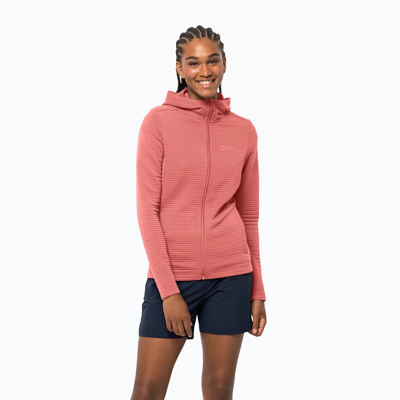 Кофта трекінгова жіноча Jack Wolfskin Modesto Hooded рожева 1706254
