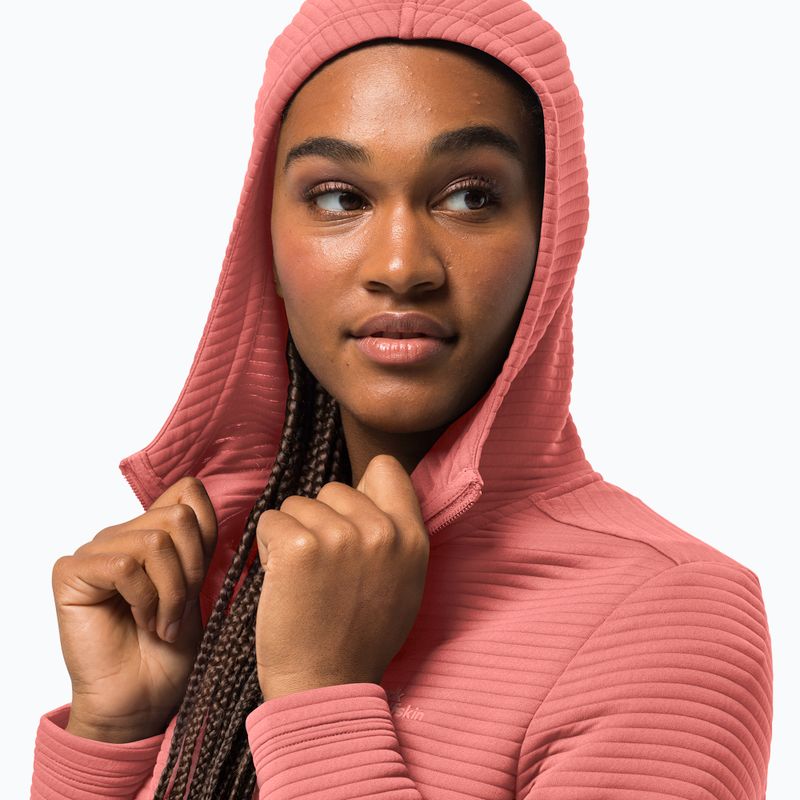 Кофта трекінгова жіноча Jack Wolfskin Modesto Hooded рожева 1706254 3