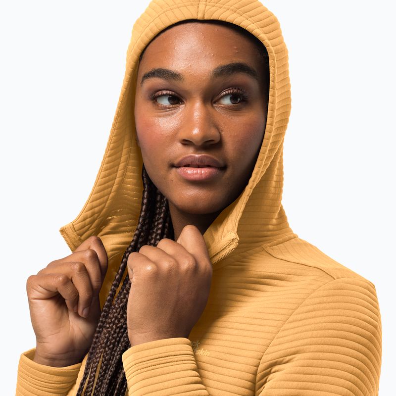 Кофта трекінгова жіноча Jack Wolfskin Modesto Hooded жовта 1706254 3