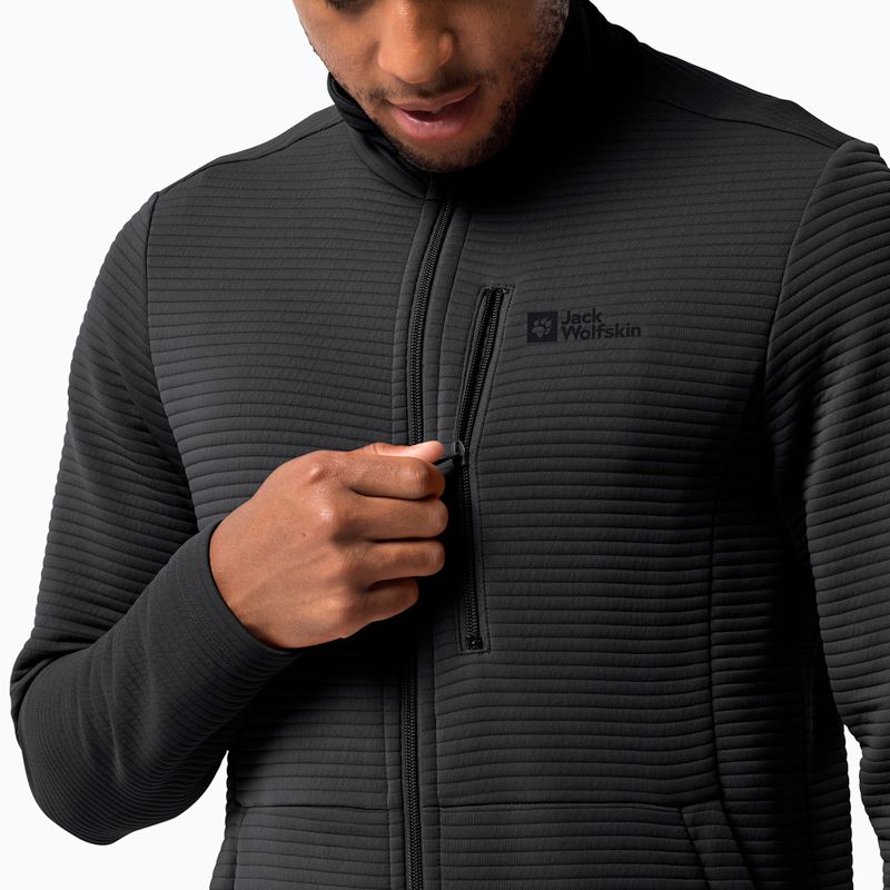 Кофта трекінгова чоловіча Jack Wolfskin Modesto чорна 1706483 3