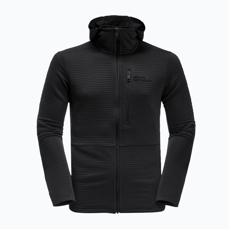 Кофта трекінгова чоловіча Jack Wolfskin Modesto Hooded чорна 1706493 5