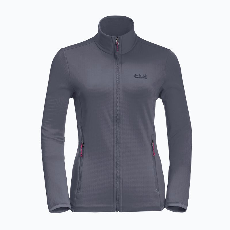 Кофта трекінгова жіноча Jack Wolfskin Peak Grid Fleece сіра 1710351 4