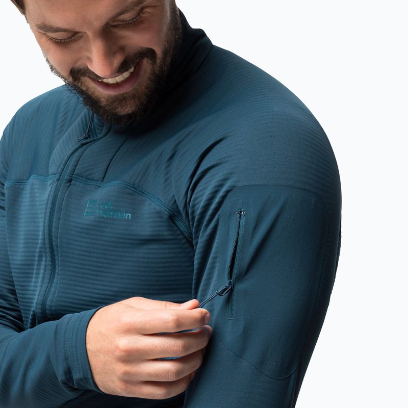 Кофта трекінгова чоловіча Jack Wolfskin Prelight FZ синя 1711001 3