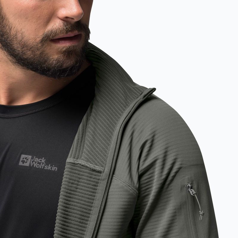 Кофта трекінгова чоловіча Jack Wolfskin Prelight FZ зелена 1711001 4