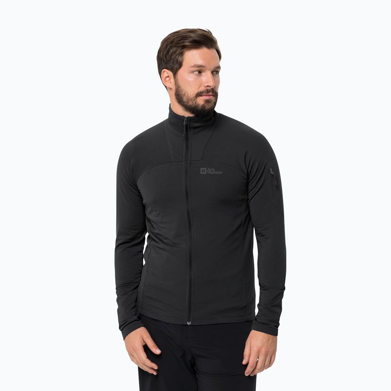 Кофта трекінгова чоловіча Jack Wolfskin Prelight FZ Black 1711001