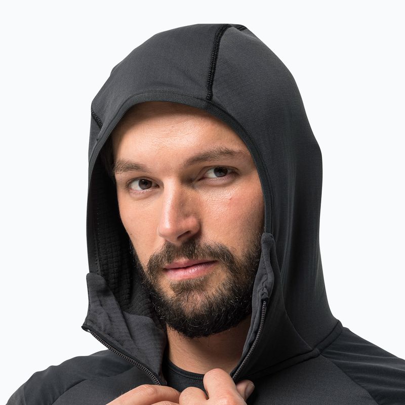 Кофта трекінгова чоловіча Jack Wolfskin Kolbenberg Hooded FZ чорна 1711011 3