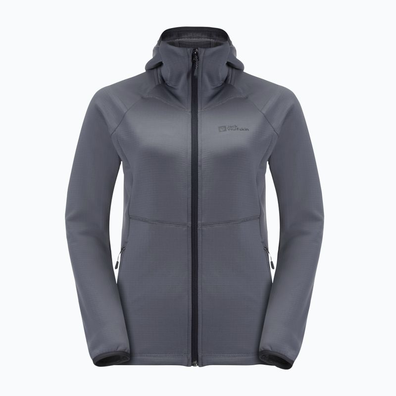 Кофта трекінгова жіноча Jack Wolfskin Kolbenberg Hooded FZ сіра 1711071 5