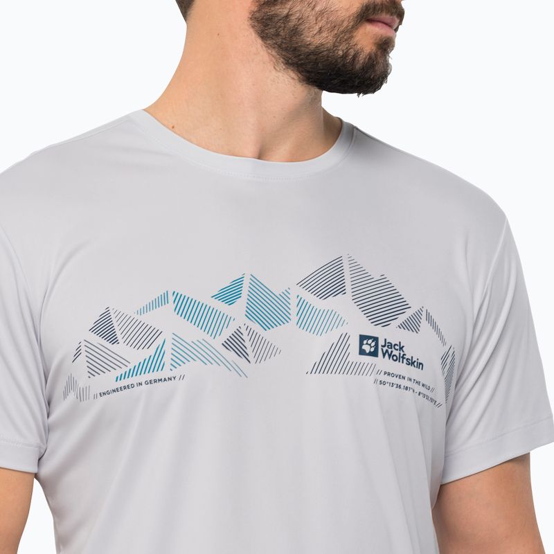 Футболка трекінгова чоловіча Jack Wolfskin Peak Graphic біла 1807183 3