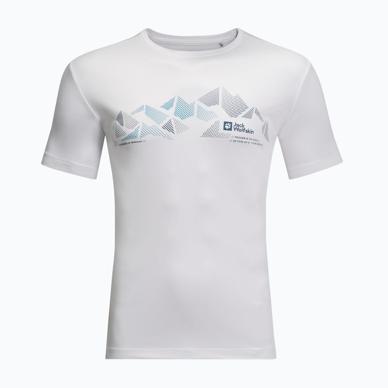 Футболка трекінгова чоловіча Jack Wolfskin Peak Graphic біла 1807183 4