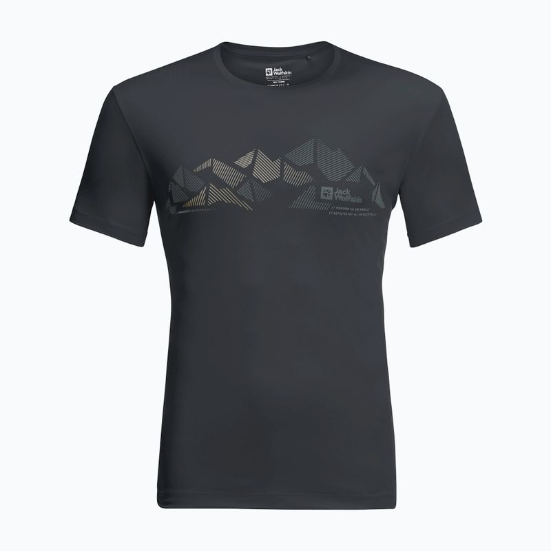 Футболка трекінгова чоловіча Jack Wolfskin Peak Graphic чорна 1807183 4