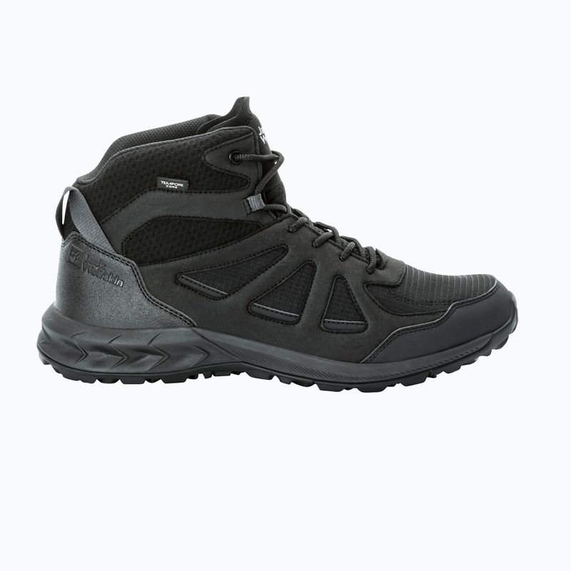 Черевики трекінгові чоловічі Jack Wolfskin Woodland 2 Texapore Mid black 10