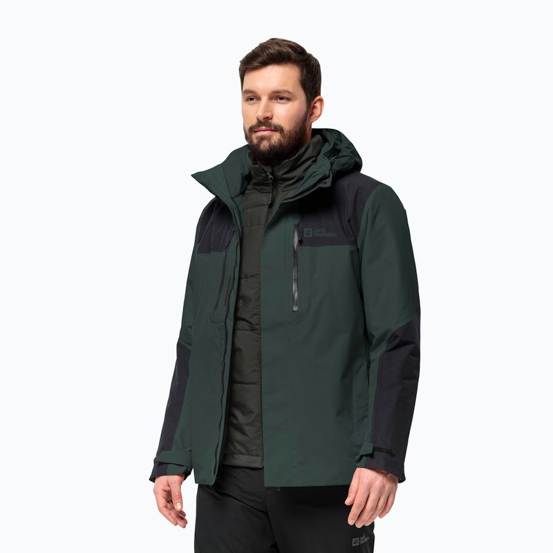 Чоловіча куртка Jack Wolfskin Jasper 3в1 від дощу чорно-оливкова 2