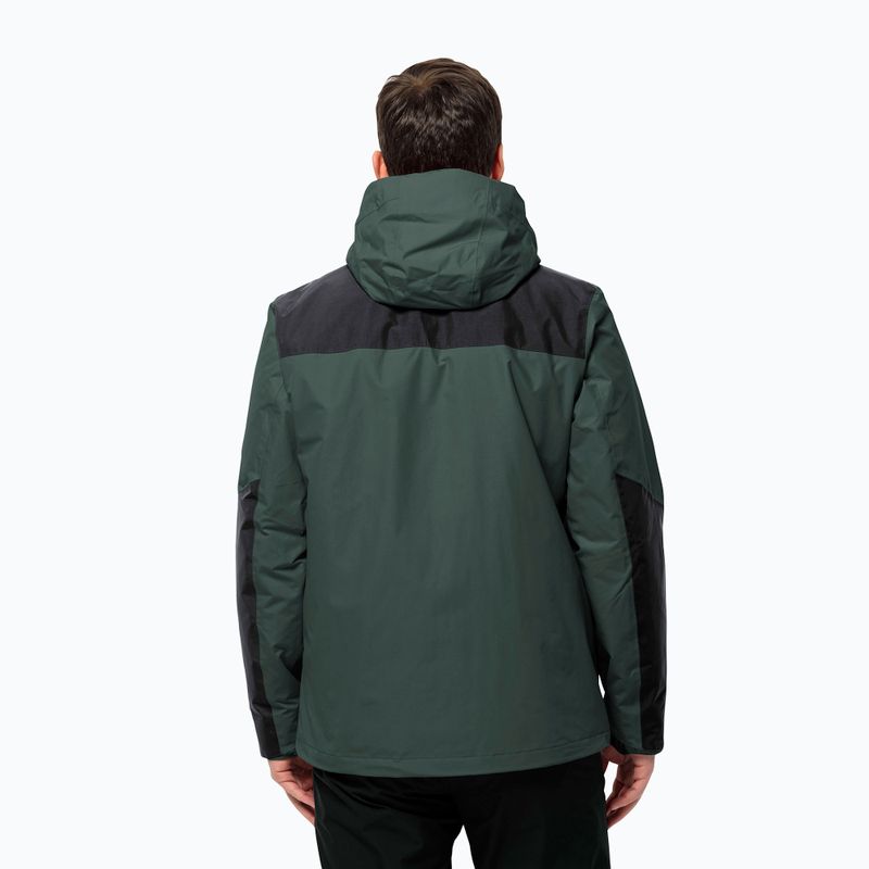 Чоловіча куртка Jack Wolfskin Jasper 3в1 від дощу чорно-оливкова 3