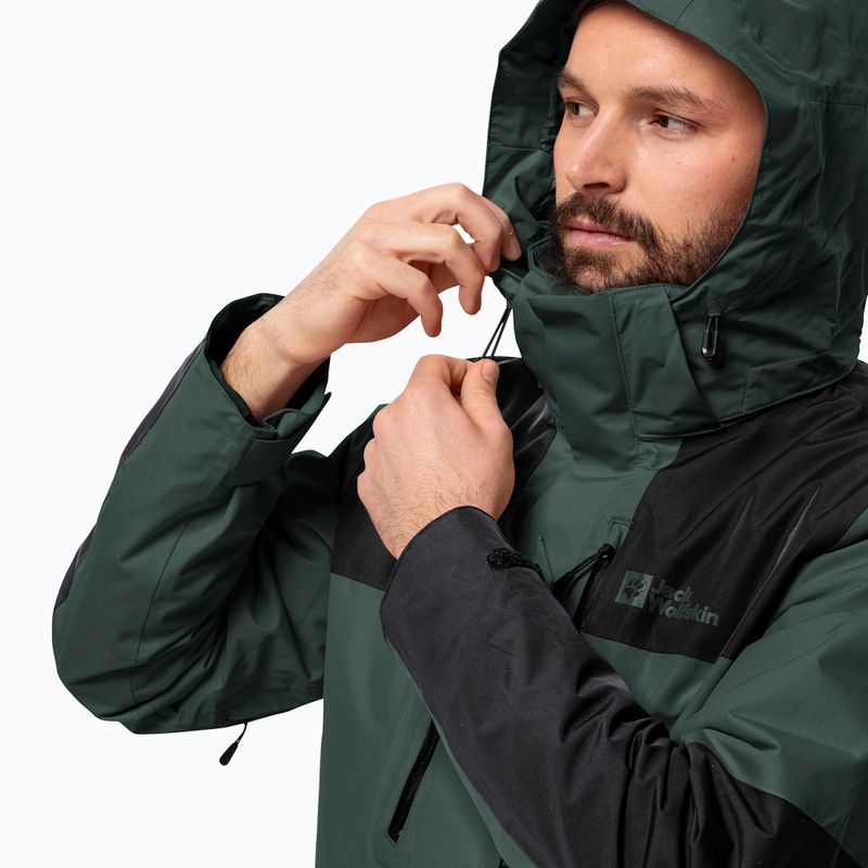 Чоловіча куртка Jack Wolfskin Jasper 3в1 від дощу чорно-оливкова 5