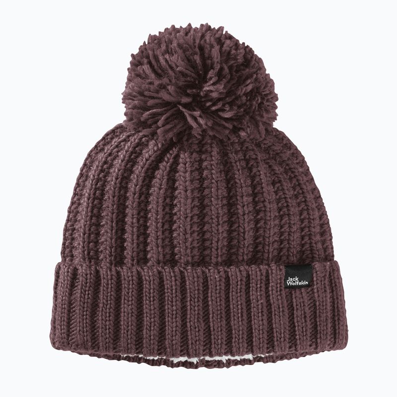 Жіноча зимова шапка Jack Wolfskin Highloft Knit Beanie boysenberry 6