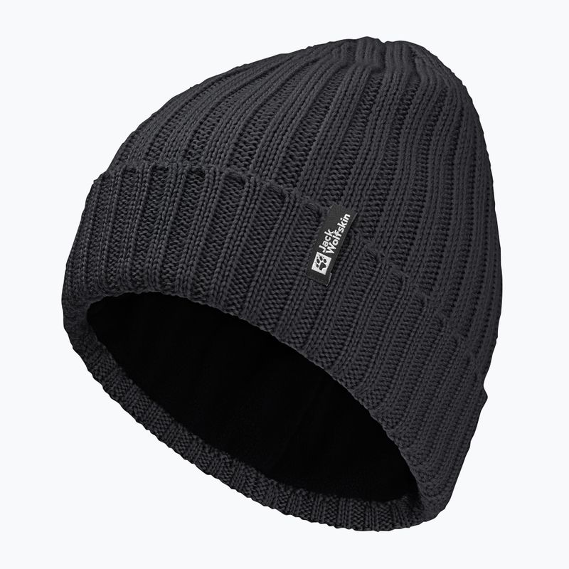Шапка зимова Jack Wolfskin Rib Knit black 2