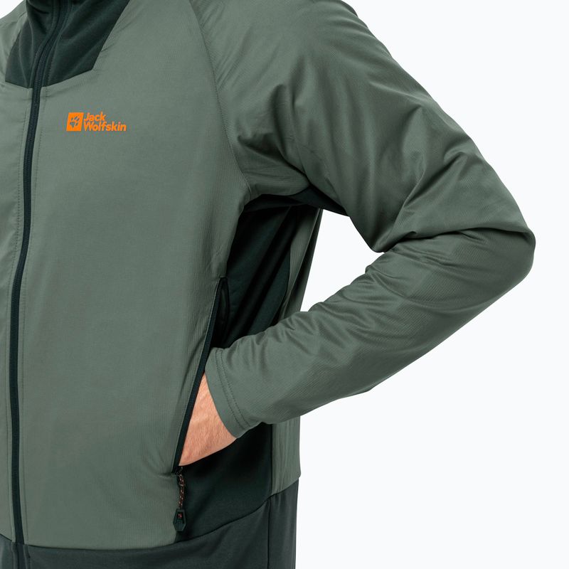 Чоловіча дощова куртка Jack Wolfskin Alpspitze Ins Hybrid hedge зеленого кольору 5