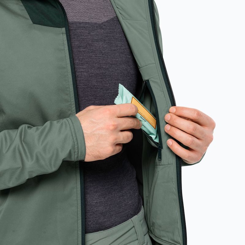 Чоловіча дощова куртка Jack Wolfskin Alpspitze Ins Hybrid hedge зеленого кольору 6